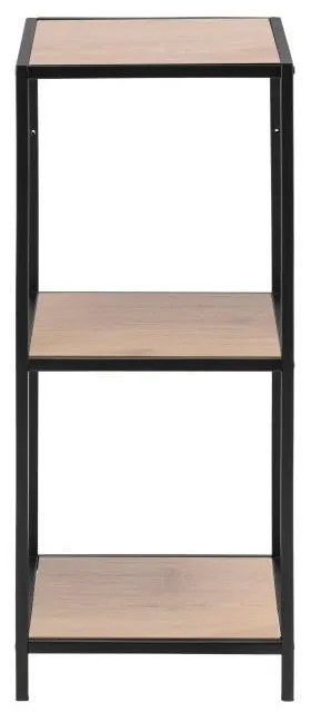 Knižnica v dekore duba v čierno-prírodnej farbe 37x83 cm Seaford – Actona
