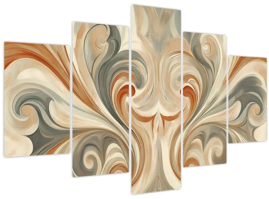 Obraz - Vír v zemitých farbách (150x105 cm)