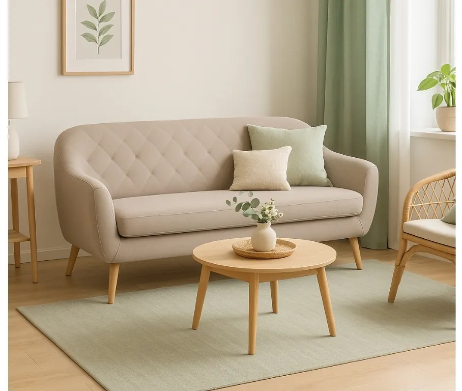 Béžová 3miestna pohovka CORANTI VELVET