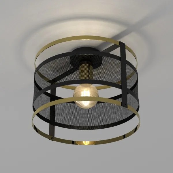 Prisadený luster RIM 1xE27/60W/230V čierna/zlatá