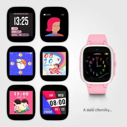 LAMAX Chytré hodinky pre deti WatchY4 Play, ružová