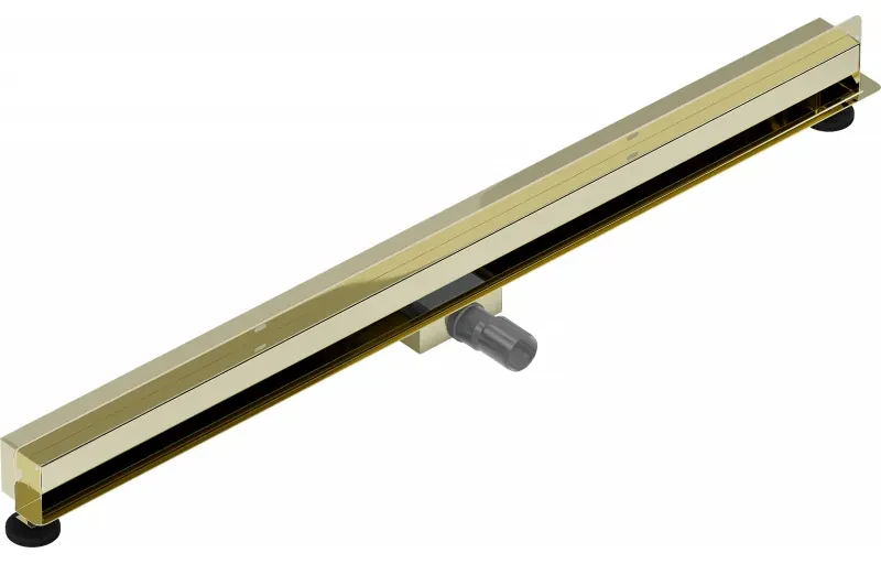 Mexen Flat nerezový sprchový žľab na stenu 110 cm vzor 2v1, zlatá, 1530110