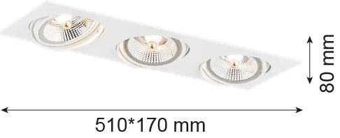 Argon 6115 - Podhľadové svietidlo OLIMP 3xGU10-AR111/12W/230V biela