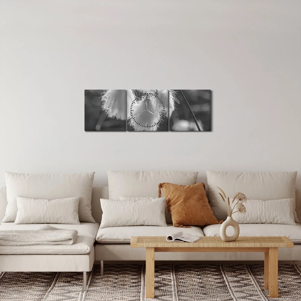 Obraz - Cottongrass (s hodinami) (90x30 cm)