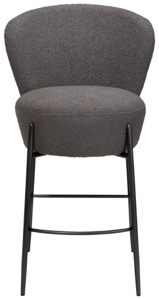 ORBIT ČALÚNENÁ BAROVÁ STOLIČKA stone bouclé/antique pewter