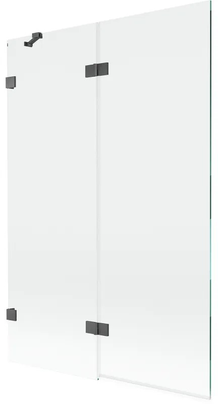 Mexen Lunar, 2-krídlová vaňová zástena ľavá 120 x 150 cm, číre sklo, grafitová, 897-120-100-66-00-L