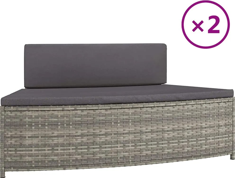 vidaXL Sedadlá do vírivky s podložkami 2 ks sivé polyratan