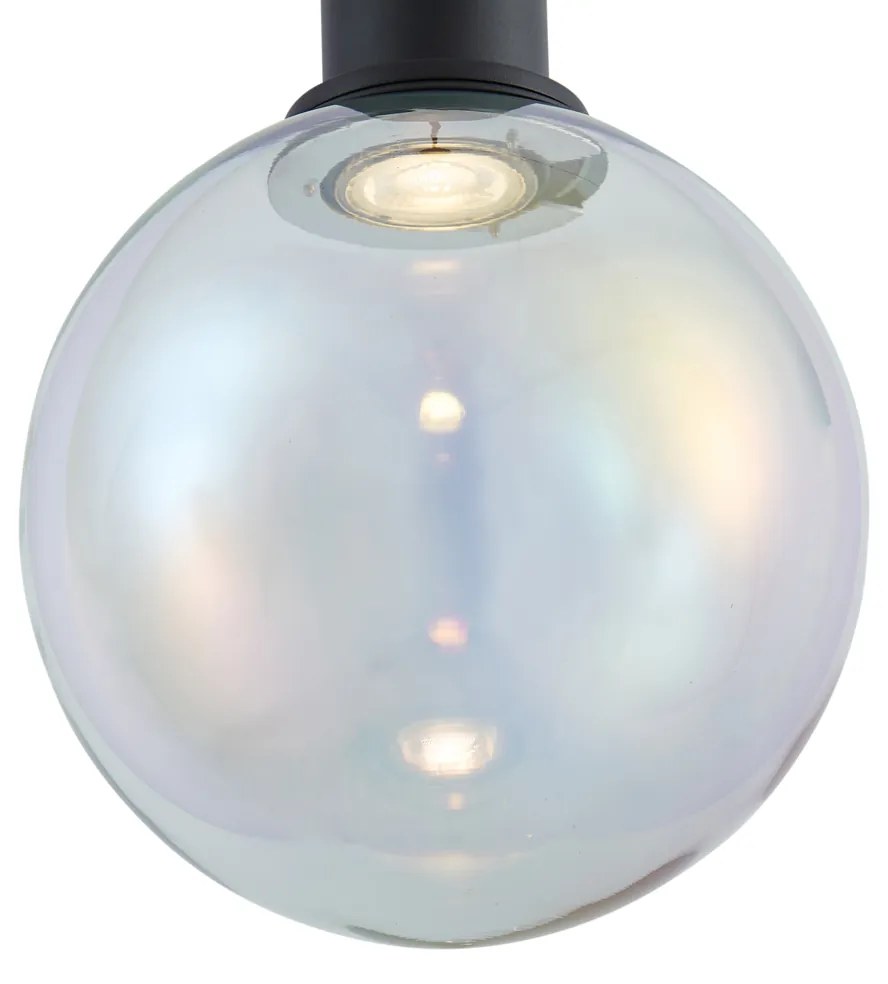 Dizajnové závesné svietidlo čierne s dúhovým sklom 20 cm - Mallon