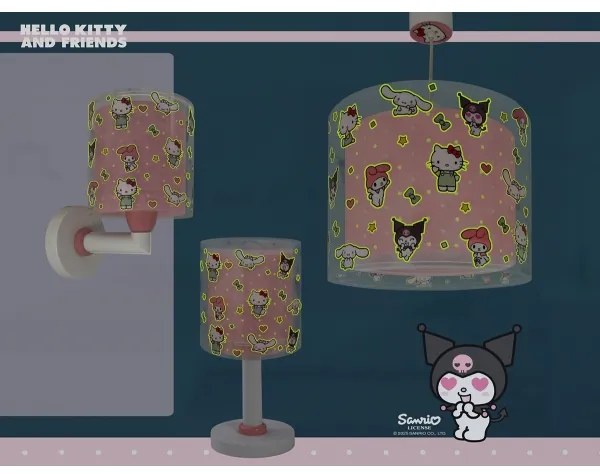Dalber 41251 - LED detská lampička HELLO KITTY&FRIENDS 1xG4/4W/230V ružová