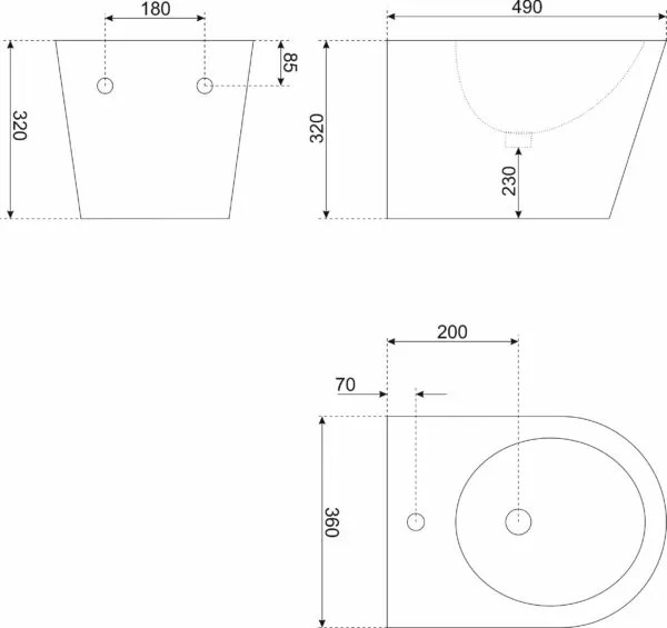 Novoterm Závesný bidet NV-Delos biely