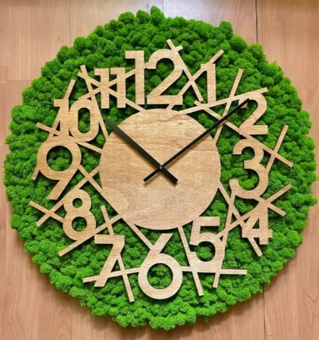 Machové nástenné hodiny 60 cm