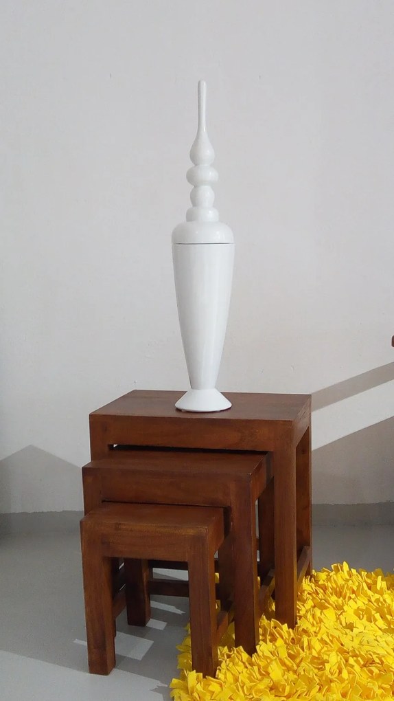 Bighome - Dekoratívna váza FORLI - biela