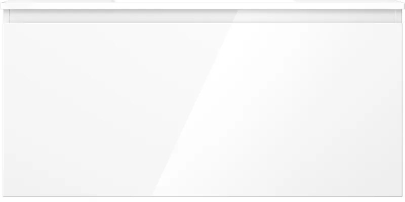 Mexen Orio, kúpeľňová skrinka 100 cm s umývadlom Otis, 1 zásuvka, biela lesklá, 91A10-10047-1-BF00-W18M00