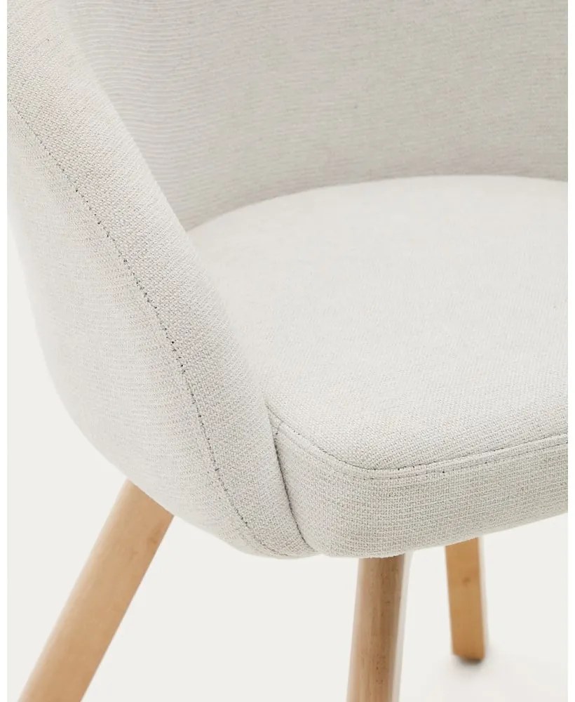 Krémovobiele čalúnené jedálenské kreslo Marvin – Kave Home