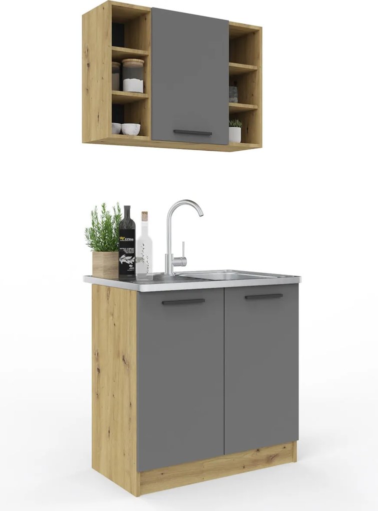 Malá kuchyňa artisan/ antracit SMILE 80