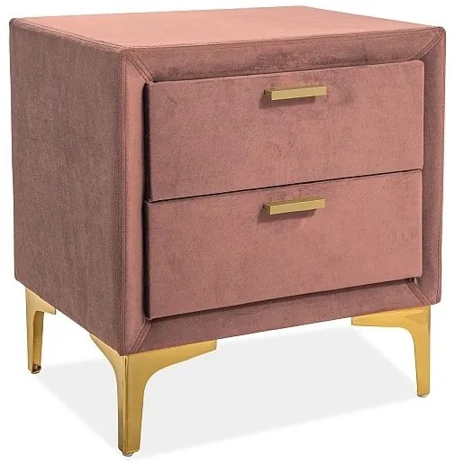 Noční stolek Monako sametově růžový
