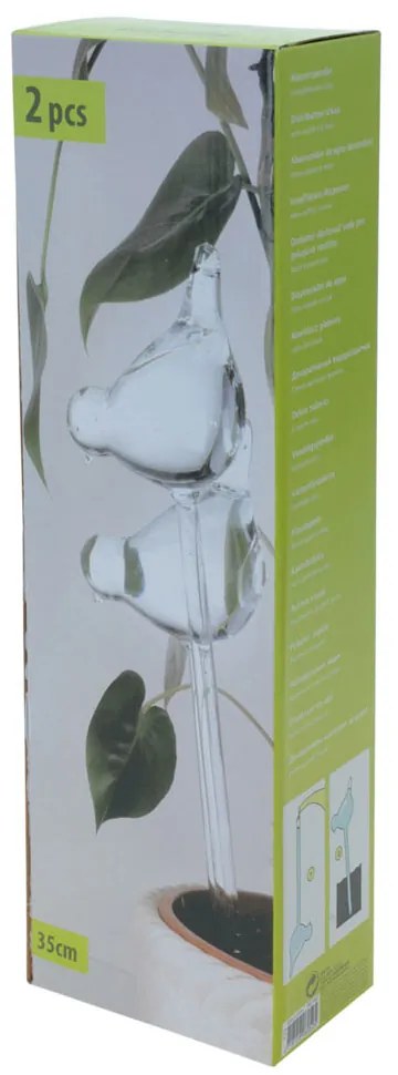 Zavlažovacia guľa Birds, 40x10 cm, sada 2ks, transparentná