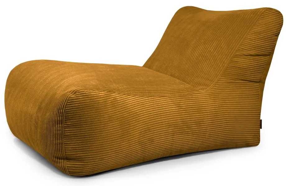 Menčestrový sedací vak v horčicovej farbe Lounge 100 – SLOWDOWN