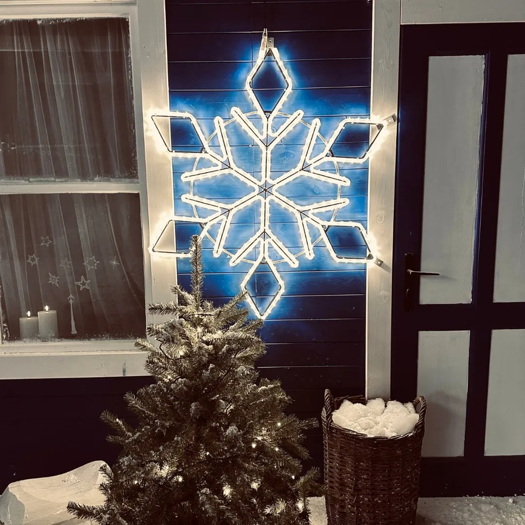 DECOLED LED světelná vločka I, závěsná, pr. 100 cm, teple bílá