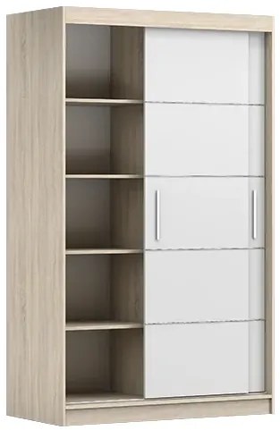 Šatníková skriňa NEOMI 06 120 cm dub sonoma/biela
