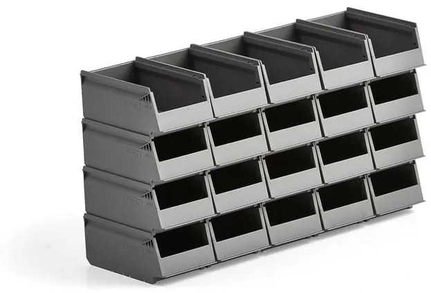 Plastové boxy AJ 9000, séria-75, 170x105x75 mm, 20 ks, grey