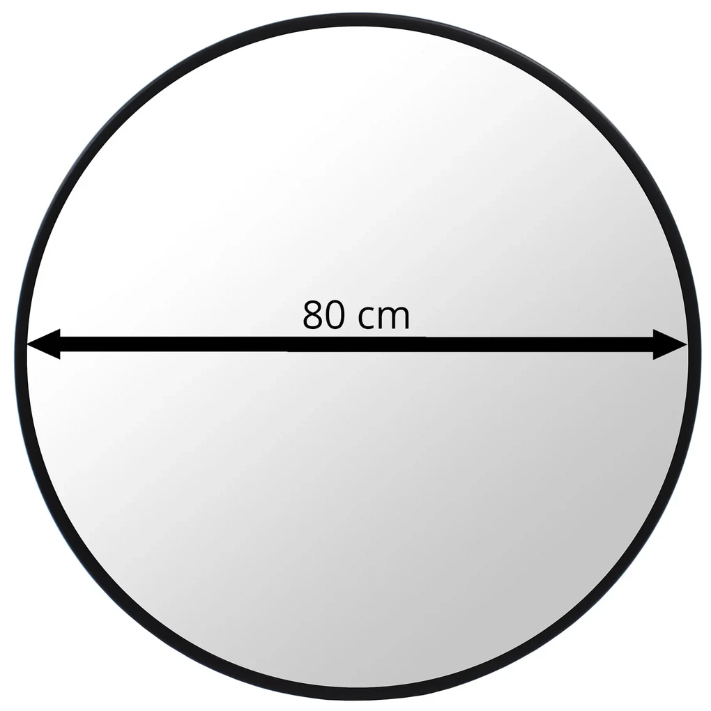PreHouse Zrkadlo 80 cm, čierny rám
