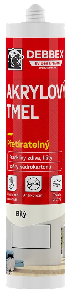 Akrylový tmel, 280 ml, biely