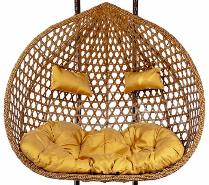 Závesné hojdacie dvojkreslo MADEIRA bez stojana - hnedé