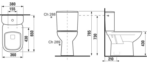 JIKA H8266170002801 - Kombinované WC DEEP keramika/biela