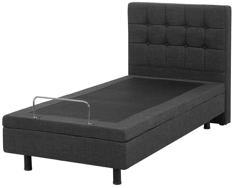 Jednolôžková posteľ 80 cm DUCHE (látka) (sivá) (s roštom). Vlastná spoľahlivá doprava až k Vám domov. 1018559