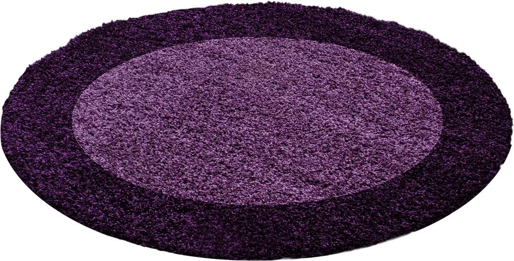 Ayyildiz koberce Kusový koberec Life Shaggy 1503 lila kruh - 200x200 (průměr) kruh cm