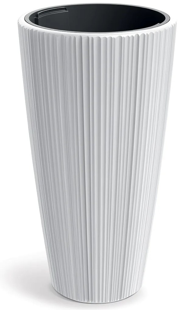 Plastový květináč OROS 39 cm bílý matný