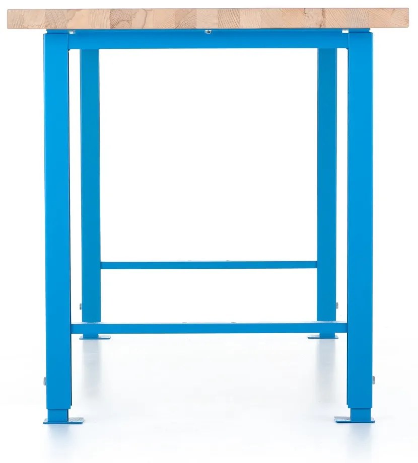 Výškovo nastaviteľný dielenský stôl Basic 170 x 80 cm, modrá