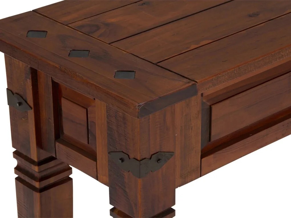 furniture-nabytek.cz - Masivní toaletní stolek Catana z borovicového dřeva, hnědý, lakovaný – 120×35×76 cm
