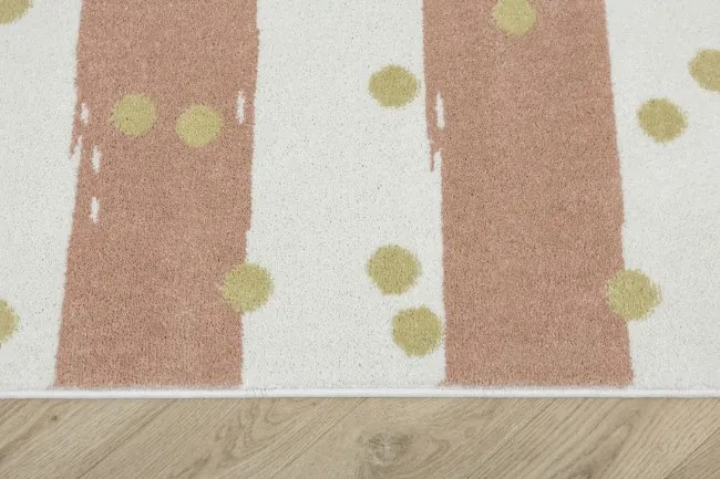 Koberec LIMA M044A krémový / ružový / zlatý polkruh