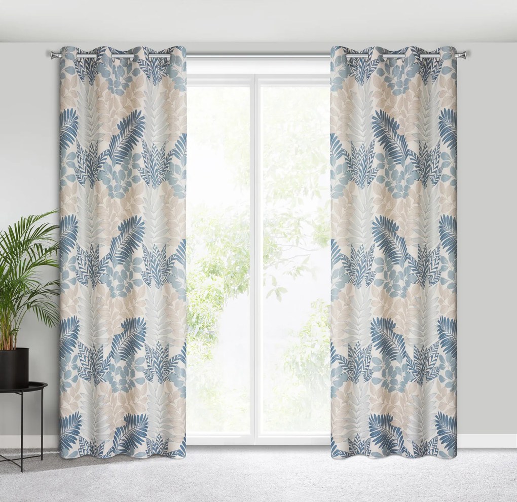 ZÁVES NA KRÚŽKOCH LENNY 140X250 CM VZOROVANÁ