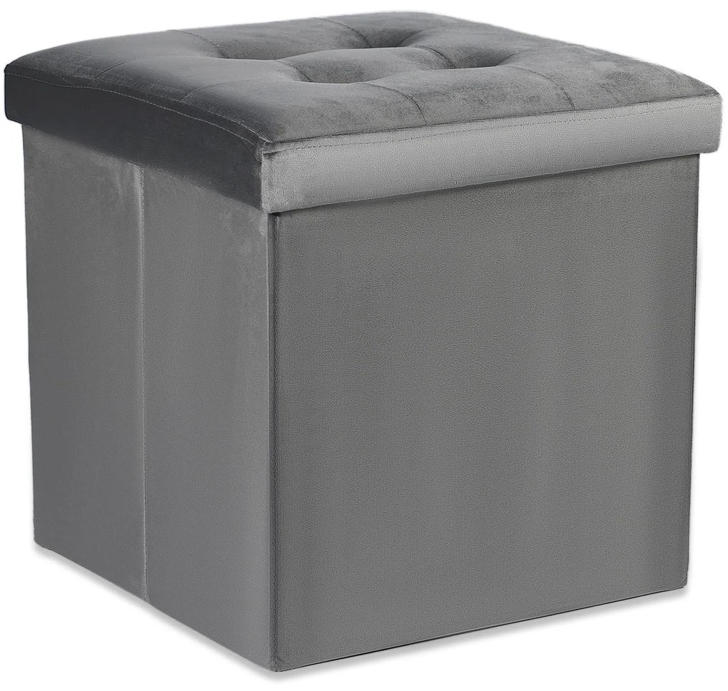 Sivý skladací taburet ZAREX VELVET L