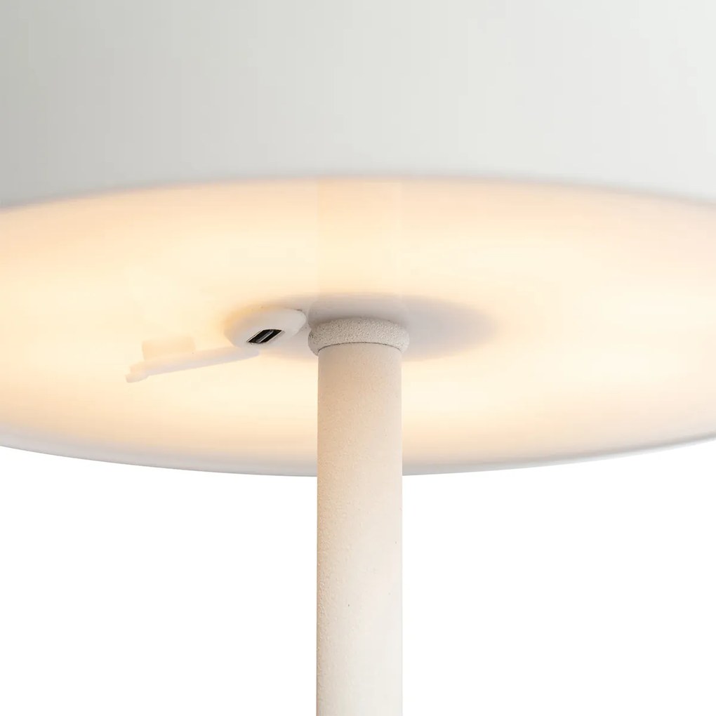 Vonkajšia stolná lampa biela nabíjateľná vrátane LED s 3-stupňovým stmievaním - Keira