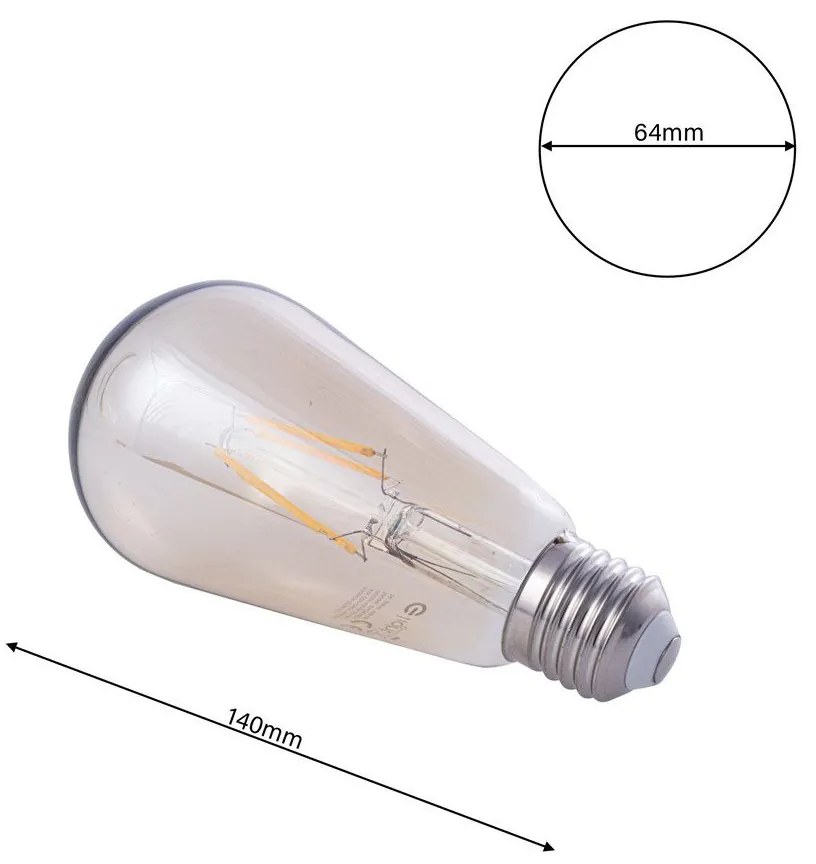 Dekoračná LED žiarovka E27 teplá 2700k 4w 400 lm