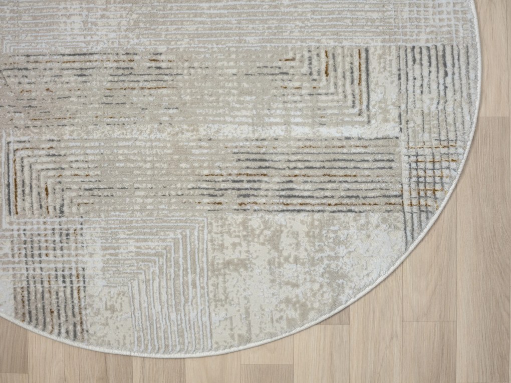 My Flair, Kusový koberec My Way CA60058 creme kruh, 120x120 (priemer) kruh, šedá, chodba / predsieň