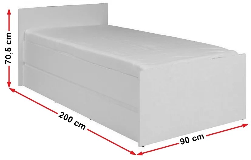 Jednolôžková posteľ 90 cm Cortez C 15 (biela) (s roštom). Vlastná spoľahlivá doprava až k Vám domov. 1004889