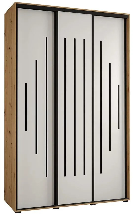 Skriňa 45 Canaris 12 150 artisan/biela/čierna