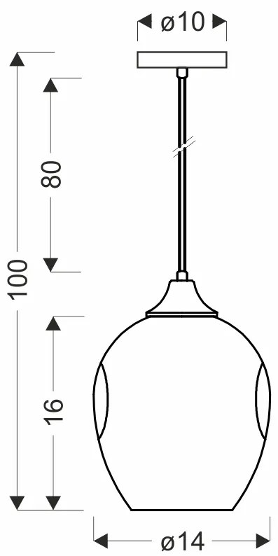 Candellux Čierno-hnedý závesný luster Aspa pre žiarovku E27 31-00583