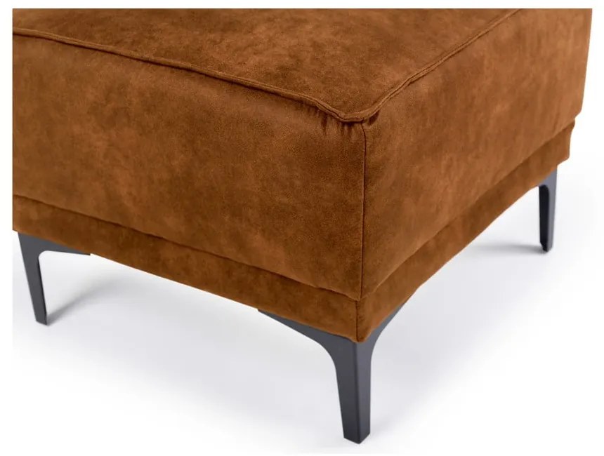 Koňakovohnedý taburet z imitácie kože Copenhagen – Scandic