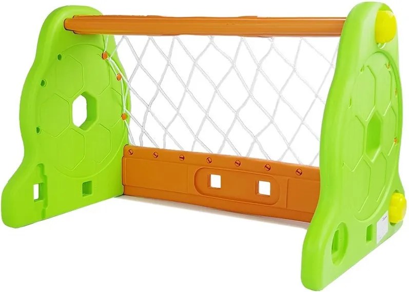 LEAN Toys Detská futbalová bránka zeleno-oranžová