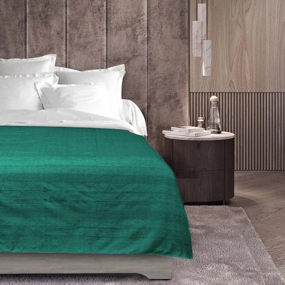 Zelenomodrý pléd 180x220 cm Lucile – douceur d'intérieur