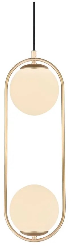 Závesné svietidlo v zlatej farbe so skleneným tienidlom ø 20 cm Arch – Squid Lighting