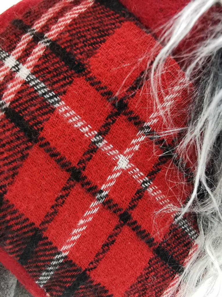 Vánoční skřítek ELFIE 60 cm červený/šedý