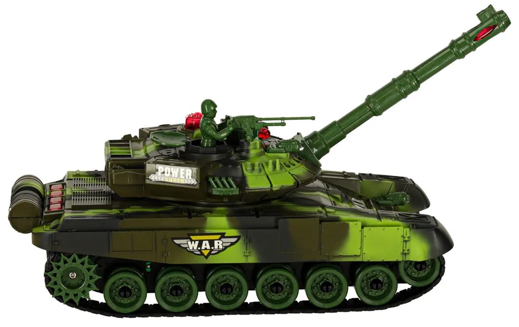KIK Diaľkovo ovládaný vojenský tank RC War Tank 9993 2,4 GHz, lesná kamufláž