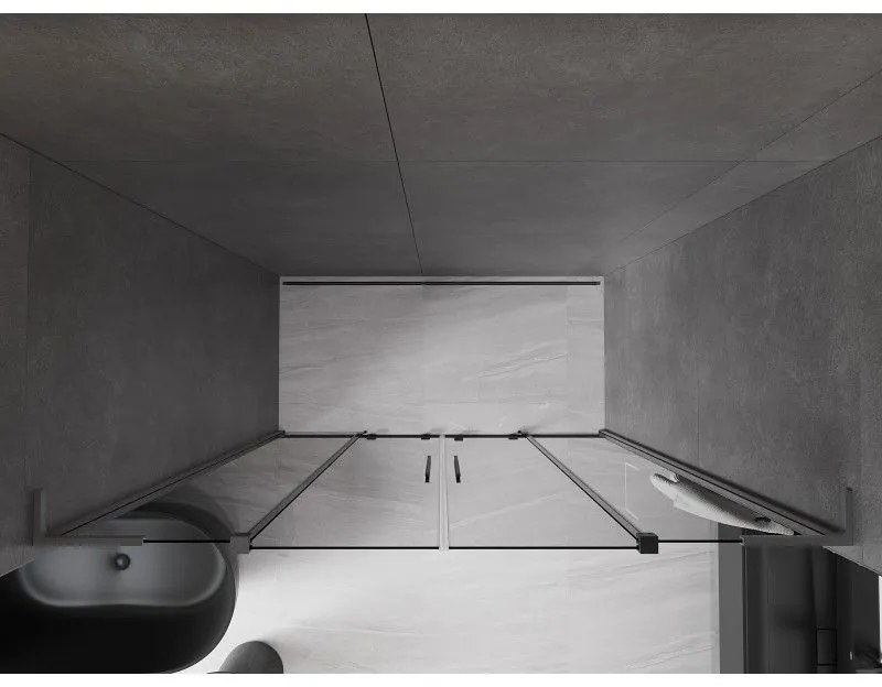 Mexen Velar L Duo, posuvné sprchové dvere do otvoru 200 cm, 8mm šedé sklo, brúsený grafit, 871-200-003-42-95